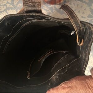 Bed Stu Black luxe tote with Spacious Interior and Metal Hardware